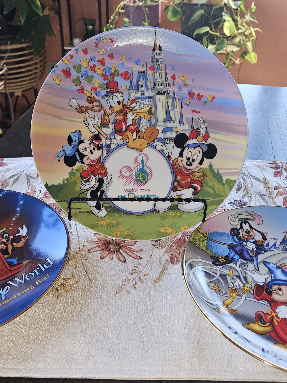 Lot of 3 Vintage Walt Disney World Porcelain Anniversary  Commemorative Plates